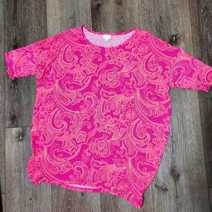 LULAROE Pink Paisley Womens sz XL Tunic Shirt Dress